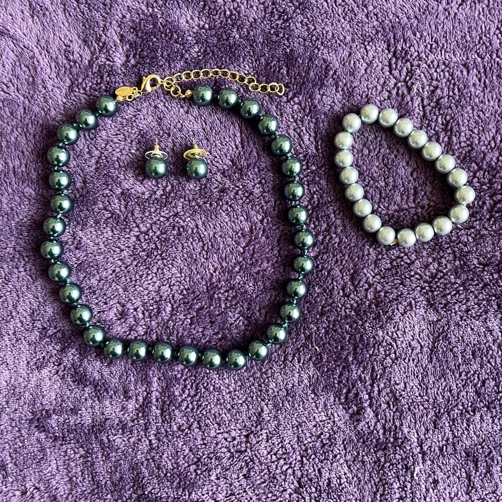 Vintage Kenneth Jay Lane Jewelry Set, Stamped